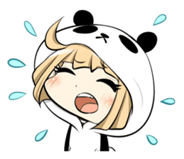 Panda girl manga style sticker sticker #8847831
