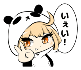 Panda girl manga style sticker sticker #8847832