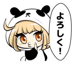 Panda girl manga style sticker sticker #8847833