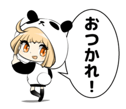 Panda girl manga style sticker sticker #8847834