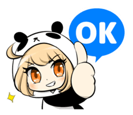 Panda girl manga style sticker sticker #8847838