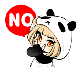 Panda girl manga style sticker sticker #8847839