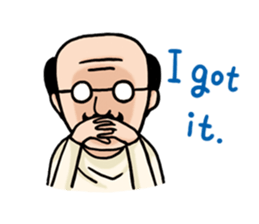 An uncle and rabbit.1(English) sticker #8849627