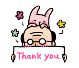 An uncle and rabbit.1(English) sticker #8849628