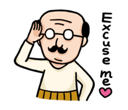 An uncle and rabbit.1(English) sticker #8849629