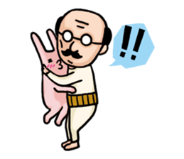 An uncle and rabbit.1(English) sticker #8849632