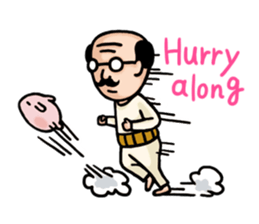 An uncle and rabbit.1(English) sticker #8849637