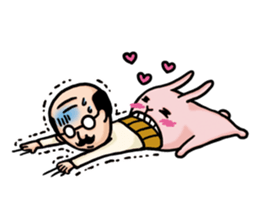 An uncle and rabbit.1(English) sticker #8849642