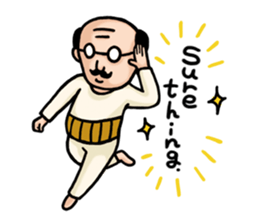 An uncle and rabbit.1(English) sticker #8849647