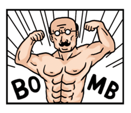 An uncle and rabbit.1(English) sticker #8849648