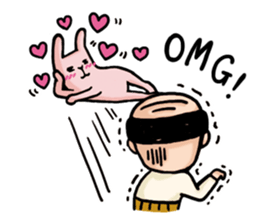 An uncle and rabbit.1(English) sticker #8849658