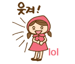 Cute girl's Korean and English stickers sticker #8850682