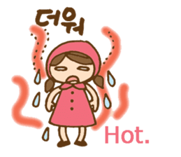 Cute girl's Korean and English stickers sticker #8850684