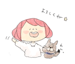 Dog and Girls sticker #8852151