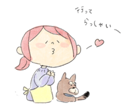 Dog and Girls sticker #8852152