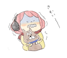 Dog and Girls sticker #8852176