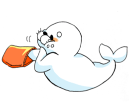 White and round seal sticker #8852828