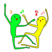 Duo of green and yellow sticker #8854856