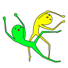 Duo of green and yellow sticker #8854857