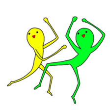 Duo of green and yellow sticker #8854858