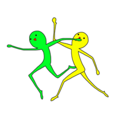 Duo of green and yellow sticker #8854859