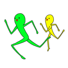 Duo of green and yellow sticker #8854861