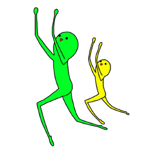 Duo of green and yellow sticker #8854863