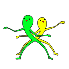 Duo of green and yellow sticker #8854864