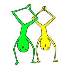 Duo of green and yellow sticker #8854866