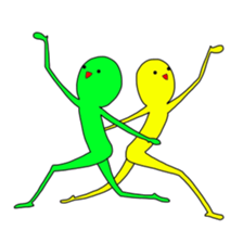 Duo of green and yellow sticker #8854867