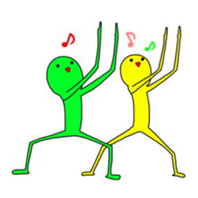 Duo of green and yellow sticker #8854868