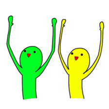 Duo of green and yellow sticker #8854869