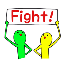 Duo of green and yellow sticker #8854870