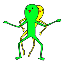 Duo of green and yellow sticker #8854871