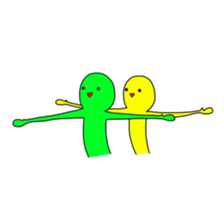 Duo of green and yellow sticker #8854873