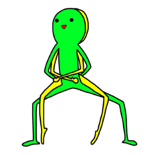 Duo of green and yellow sticker #8854874