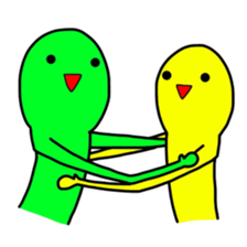 Duo of green and yellow sticker #8854875