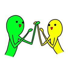 Duo of green and yellow sticker #8854879