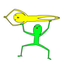 Duo of green and yellow sticker #8854881