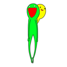 Duo of green and yellow sticker #8854882