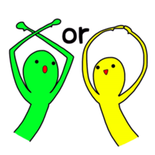 Duo of green and yellow sticker #8854884