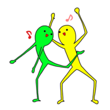 Duo of green and yellow sticker #8854885