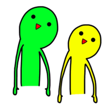 Duo of green and yellow sticker #8854888