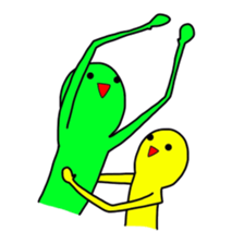 Duo of green and yellow sticker #8854889