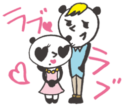 Panda cotta in love sticker #8855455