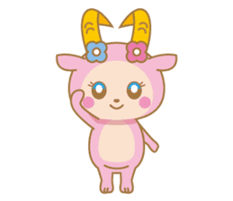 Cute Pink goat sticker #8856752
