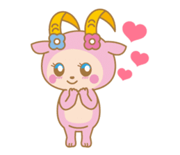 Cute Pink goat sticker #8856754