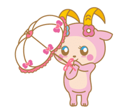Cute Pink goat sticker #8856757
