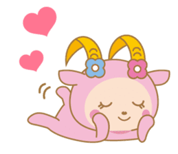 Cute Pink goat sticker #8856758