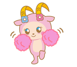 Cute Pink goat sticker #8856759